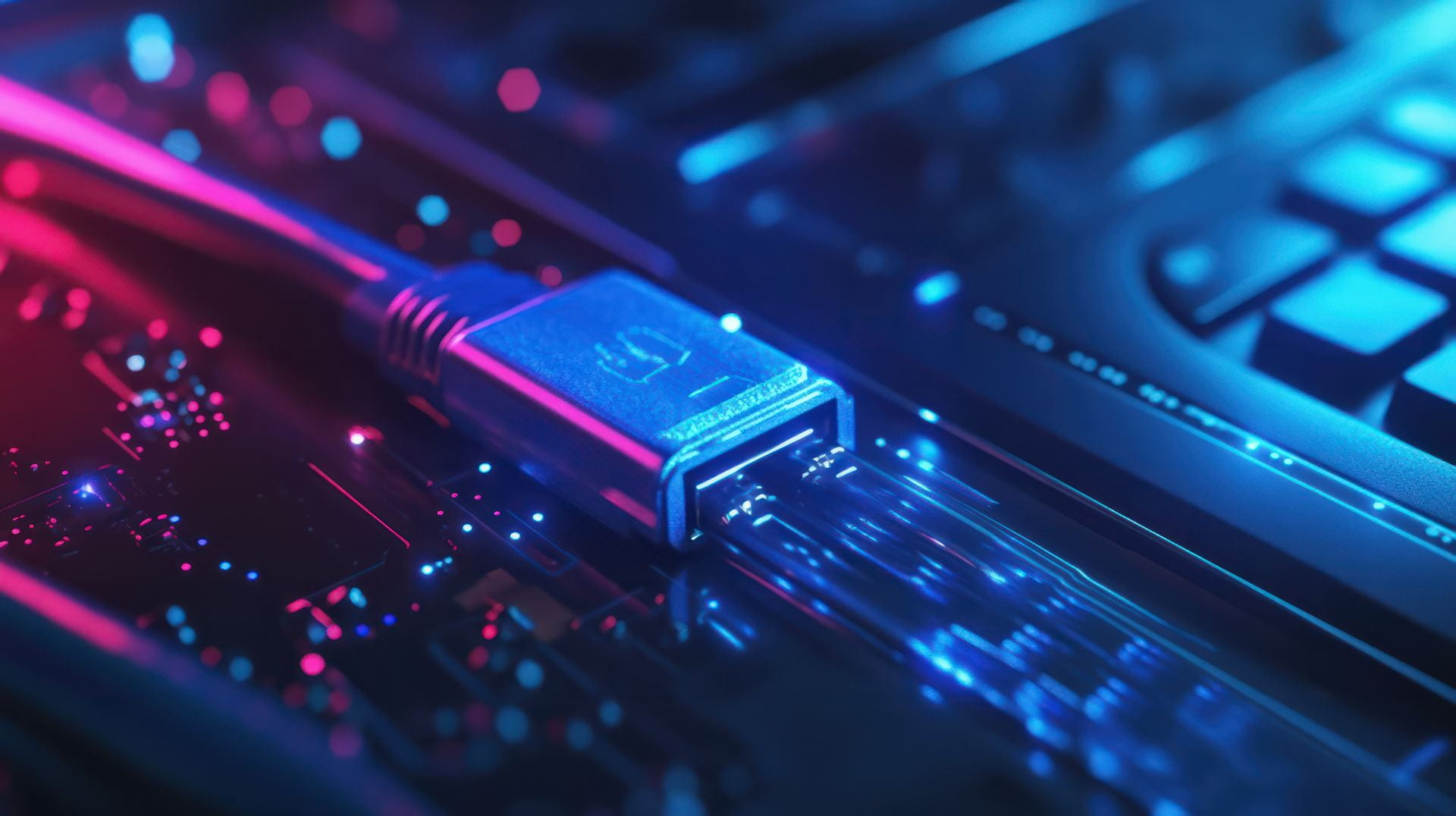 close up of computer cables
