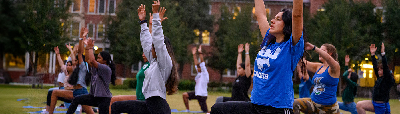 Yoga on the lawn