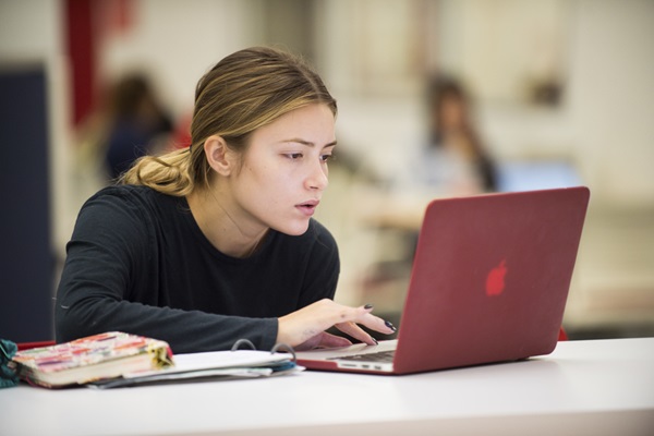 Student studying